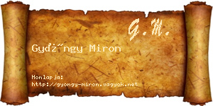 Gyöngy Miron névjegykártya